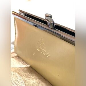 Celine Dion Gold Framed Kiss-Lock Coin Purse / Mini Change Pouch